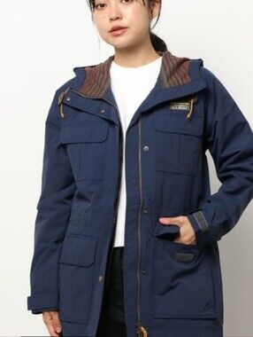 L.L. Bean Navy Hooded Field Coat
